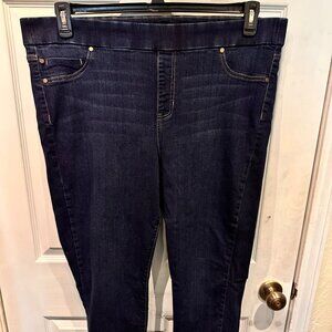 Women's Liverpool Brand Pull-On Denim Jeans Size 22W High Rise Dark Wash